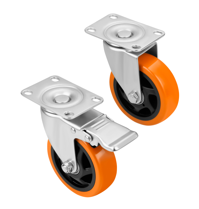 Set 4 roti pivotante 100 mm cu frana si capacitate totala 460 kg  (KD3629) [3]