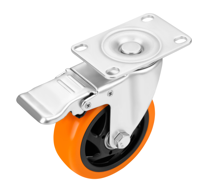 Set 4 roti pivotante 100 mm cu frana si capacitate totala 460 kg  (KD3629) [4]