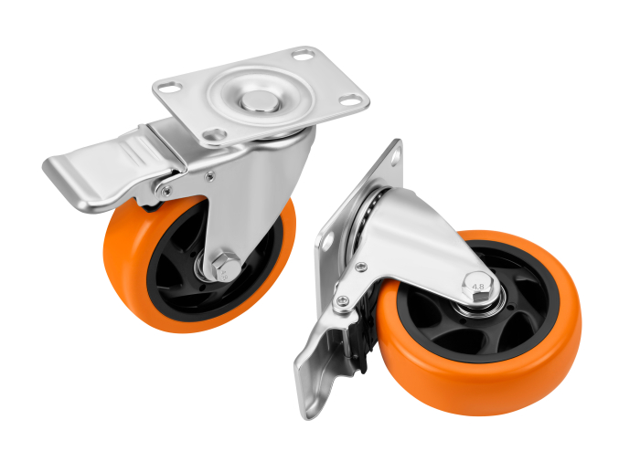 Set 4 roti pivotante 100 mm cu frana si capacitate totala 460 kg  (KD3629) [6]