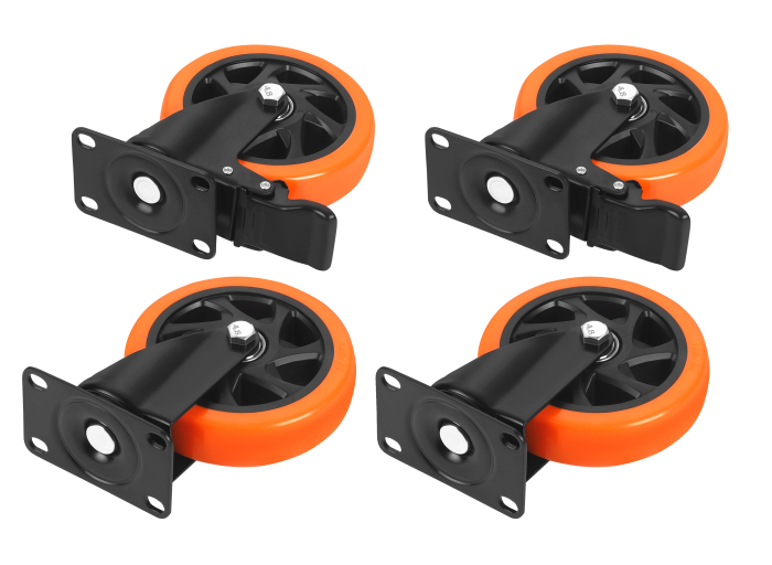 Set 4 roti pivotante 125 mm cu frana si capacitate de 500 kg (KD3621) [3]