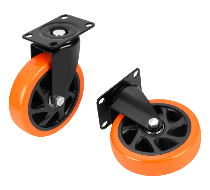 Set 4 roti pivotante 125 mm cu frana si capacitate de 500 kg (KD3621) [8]