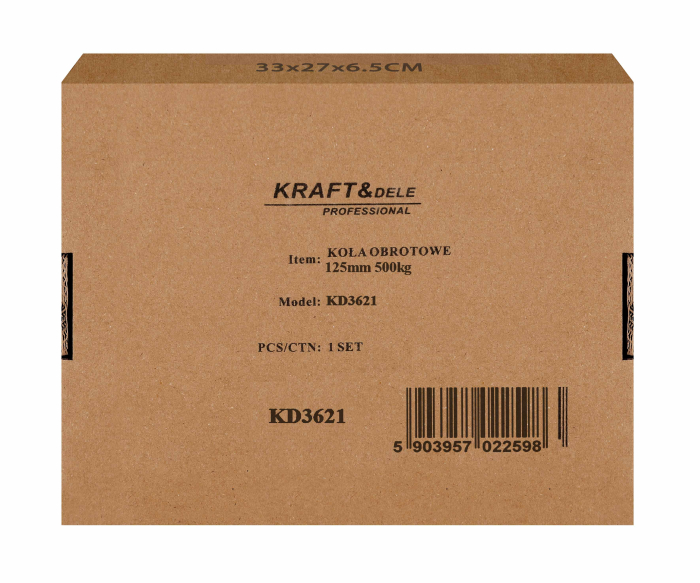 Set 4 roti pivotante 125 mm cu frana si capacitate de 500 kg (KD3621) [13]