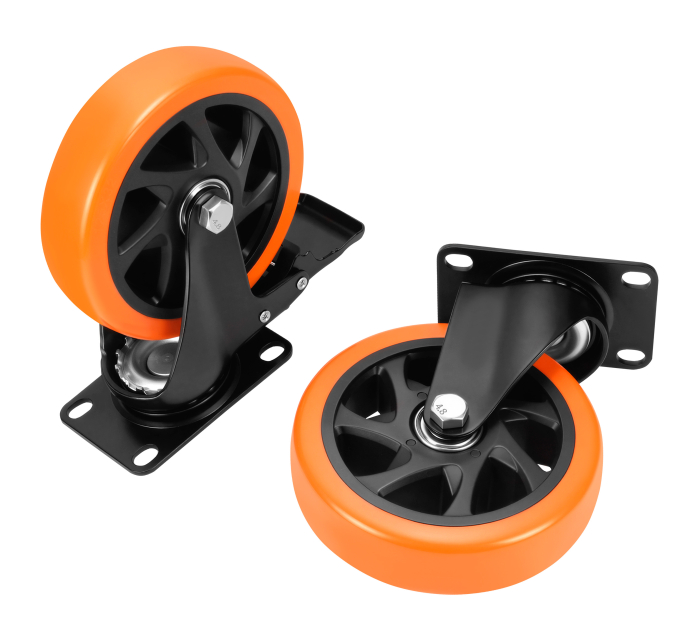 Set 4 roti pivotante 125 mm cu frana si capacitate de 500 kg (KD3621) [5]