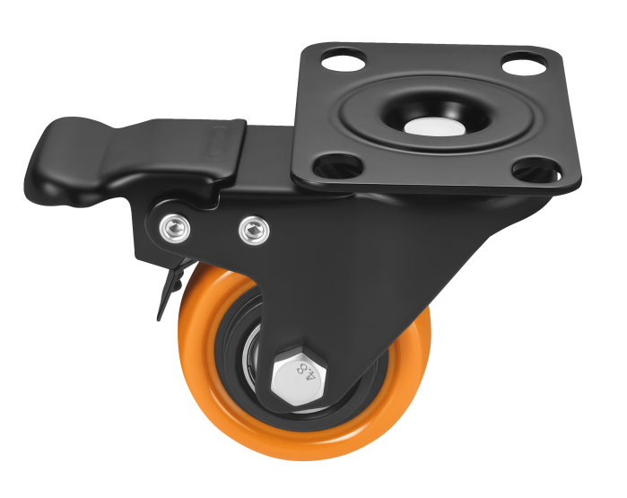 Set 4 roti pivotante 50 mm cu frana si capacitate de 250 kg (KD3622) [4]