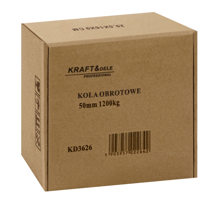 Set 4 roti pivotante 50 mm cu frana si capacitate totala 1200 kg (KD3626) [12]