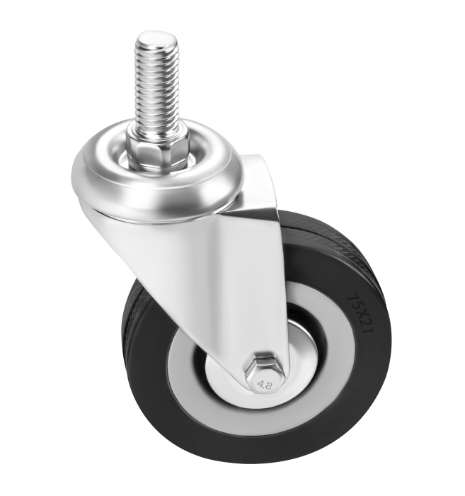 Set 4 roti pivotante 75 mm cu frana si capacitate de 200 kg (KD3625) [8]
