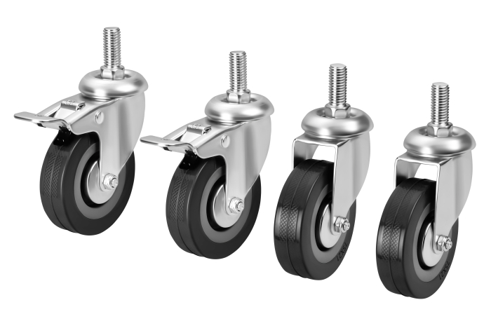 Set 4 roti pivotante 75 mm cu frana si capacitate de 200 kg (KD3625) [5]