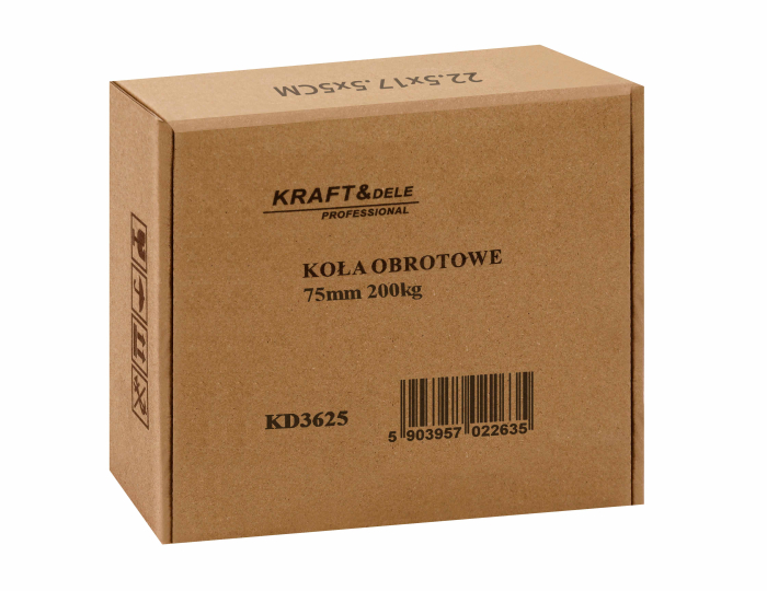 Set 4 roti pivotante 75 mm cu frana si capacitate de 200 kg (KD3625) [11]