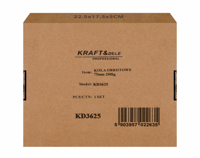 Set 4 roti pivotante 75 mm cu frana si capacitate de 200 kg (KD3625) [14]