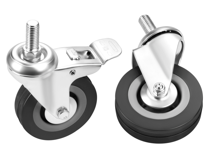 Set 4 roti pivotante 75 mm cu frana si capacitate de 200 kg (KD3625) [10]