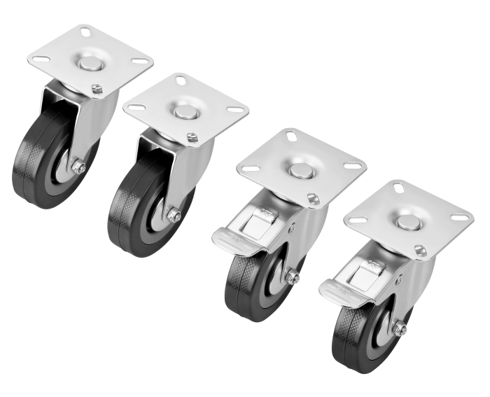 Set 4 roti pivotante 75 mm cu frana si capacitate de 220 kg (KD3620) [4]