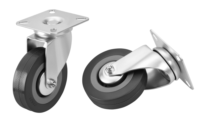 Set 4 roti pivotante 75 mm cu frana si capacitate de 220 kg (KD3620) [8]