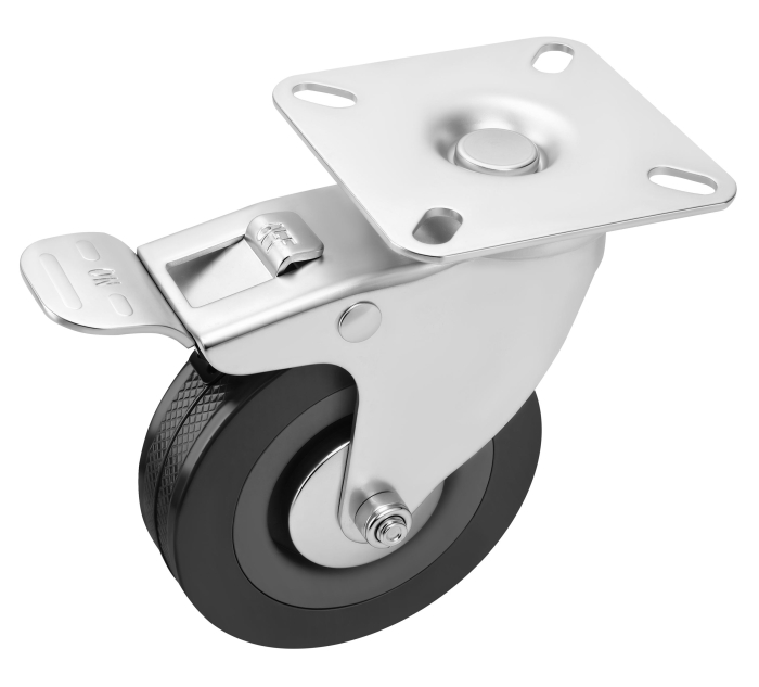 Set 4 roti pivotante 75 mm cu frana si capacitate de 220 kg (KD3620) [5]