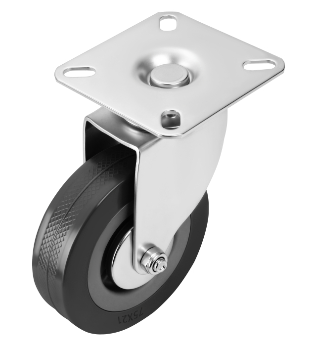 Set 4 roti pivotante 75 mm cu frana si capacitate de 220 kg (KD3620) [9]