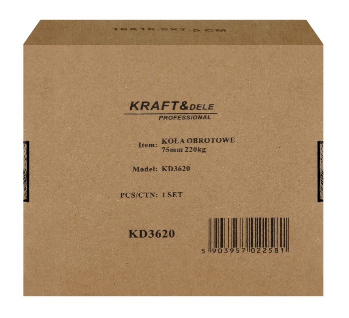 Set 4 roti pivotante 75 mm cu frana si capacitate de 220 kg (KD3620) [14]