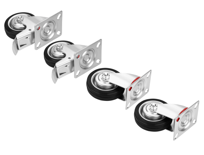 Set 4 roti pivotante 75 mm cu frana si capacitate totala 250 kg (KD3627) [3]