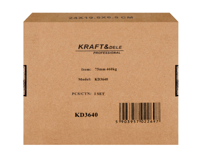 Set 4 roti pivotante 75 mm cu frana si capacitate totala 460 kg (KD3640) [14]