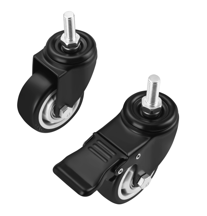 Set 4 roti pivotante 75 mm cu frana si capacitate totala 460 kg (KD3640) [8]