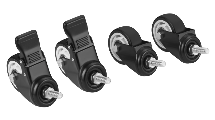 Set 4 roti pivotante 75 mm cu frana si capacitate totala 460 kg (KD3640) [7]