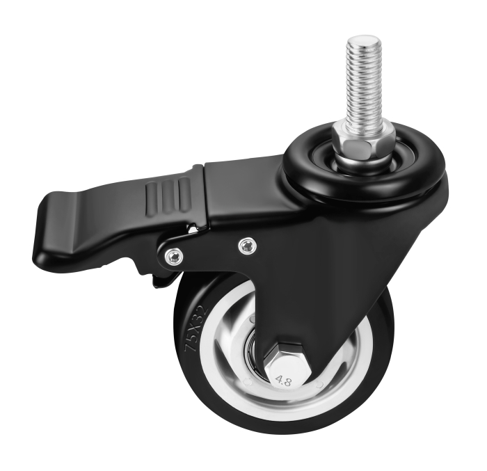 Set 4 roti pivotante 75 mm cu frana si capacitate totala 460 kg (KD3640) [4]