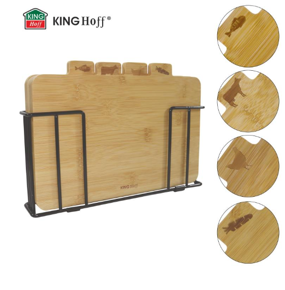 Set 4 tocatoare bambus cu suport metalic pentru carne peste pasare si legume (KH-2010) [9]