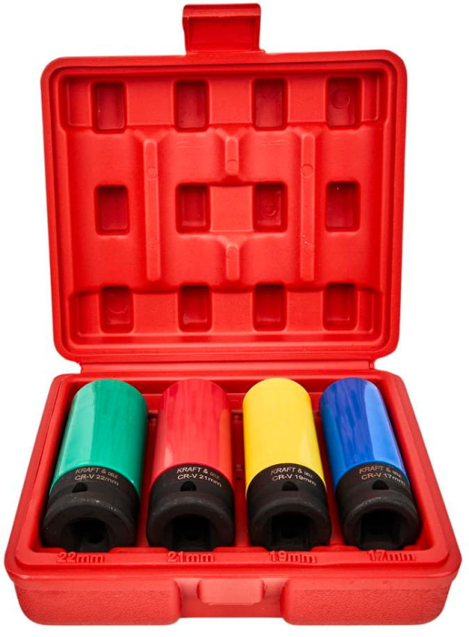 Set 4 tubulare lungi impact jante aliaj cu protectie cauciuc 17-22mm (KD11751) [3]