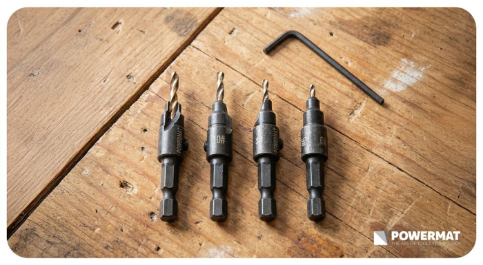 Set 5 burghie pentru lemn cu adancitor si tesitor 6-16mm PM1459 (PM-ZWZP-4TN) [18]