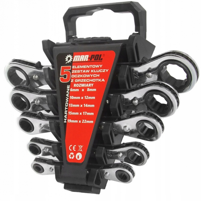 Set 5 chei inelare cu clichet reversibil 6-22mm (M58600) [2]
