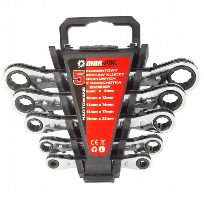 Set 5 chei inelare cu clichet reversibil 6-22mm (M58600) [3]