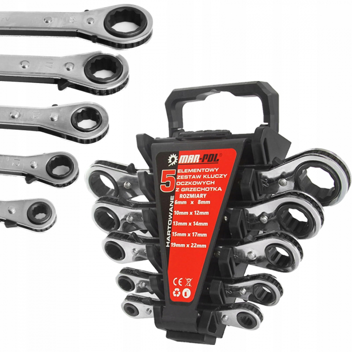 Set 5 chei inelare cu clichet reversibil 6-22mm (M58600) [1]