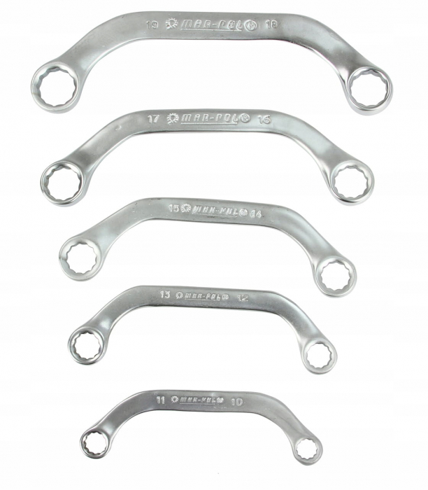 Set 5 chei inelare tip C 10-19mm 5bucati piese Chrome-Vanadium Cr-V (M58168) [4]