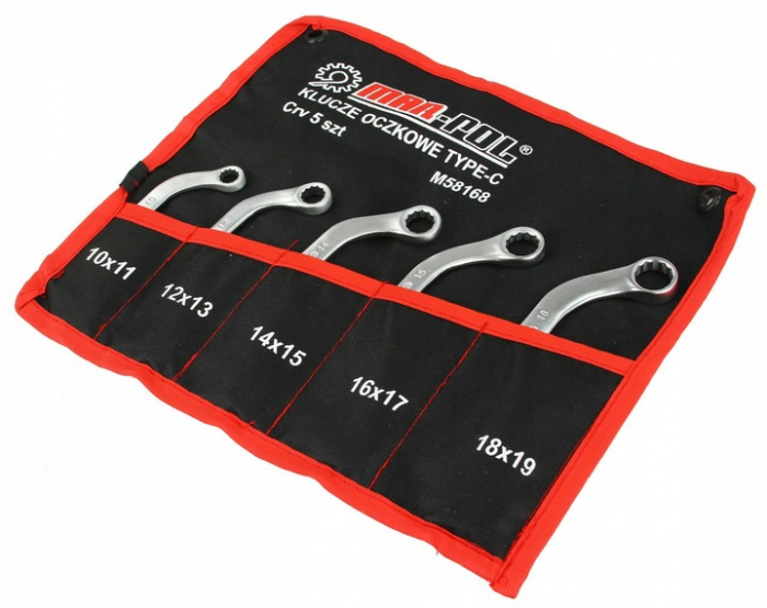 Set 5 chei inelare tip C 10-19mm 5bucati piese Chrome-Vanadium Cr-V (M58168) [5]