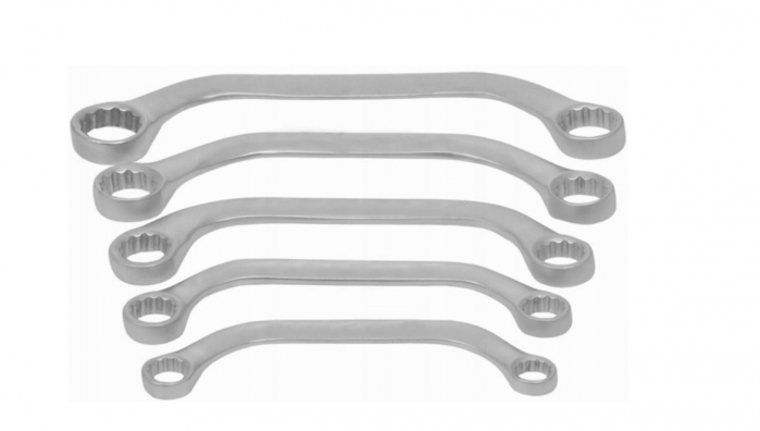 Set 5 chei inelare tip C 10-19mm 5bucati piese Chrome-Vanadium Cr-V (S10985) [6]