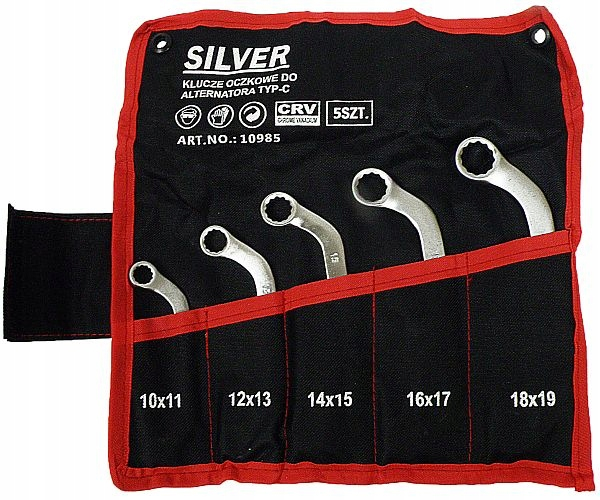 Set 5 chei inelare tip C 10-19mm 5bucati piese Chrome-Vanadium Cr-V (S10985) [2]