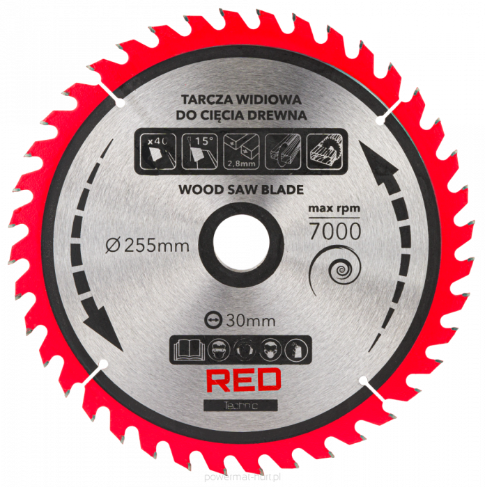 Set 5 discuri panze fierastrau circular lemn 255mm 30mm  (RTZTWD0082) [4]