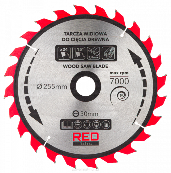 Set 5 discuri panze fierastrau circular lemn 255mm 30mm  (RTZTWD0082) [2]