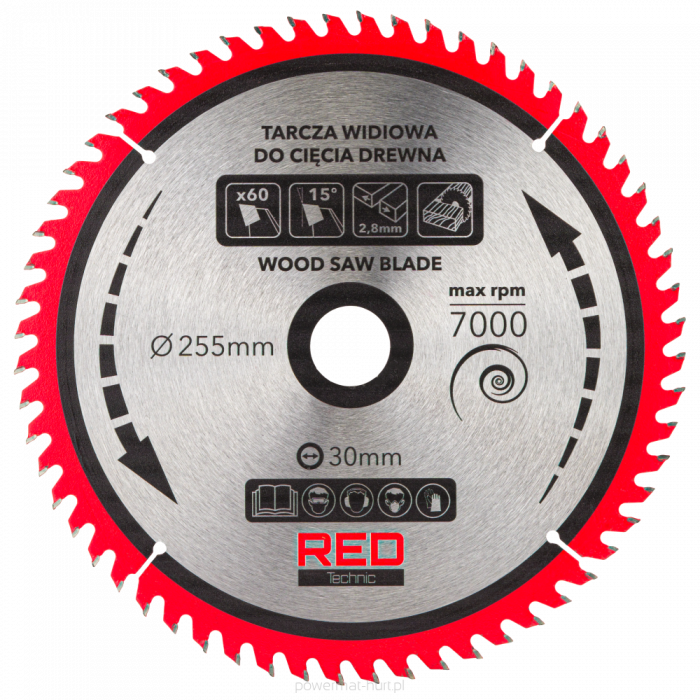 Set 5 discuri panze fierastrau circular lemn 255mm 30mm  (RTZTWD0082) [6]
