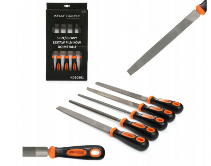 Set 5 pile pentru metal raspile cu maner ergonomic slefuire razuire (KD10891) [1]