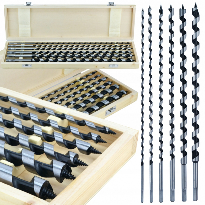 Set 6 burghie lemn 6-18mm lungi 460mm (33400) [1]
