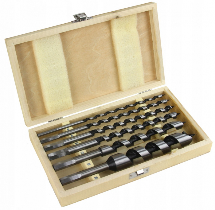 Set 6 burghie lemn 6-25mm lungi 230mm (M22350) [7]