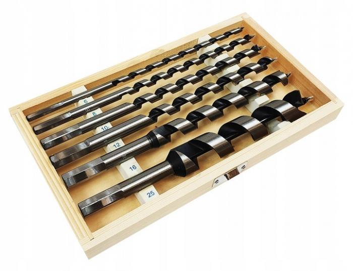 Set 6 burghie lemn 6-25mm lungi 230mm (S10471) [1]
