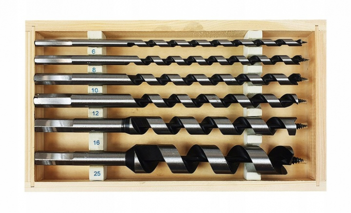 Set 6 burghie lemn 6-25mm lungi 230mm (S10471) [2]