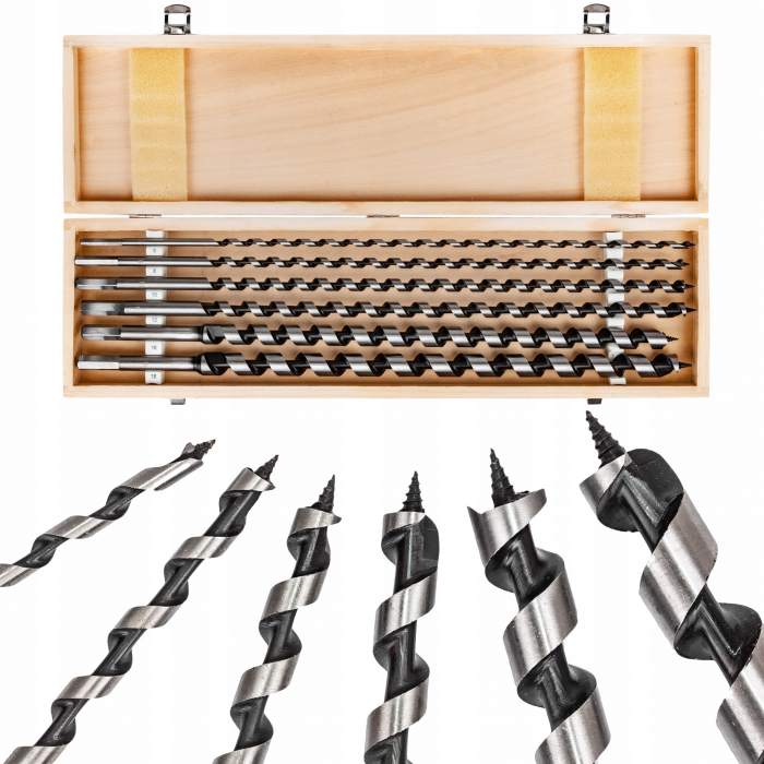 Set 6 burghie lemn 6-25mm lungi 460mm (S10473) [3]
