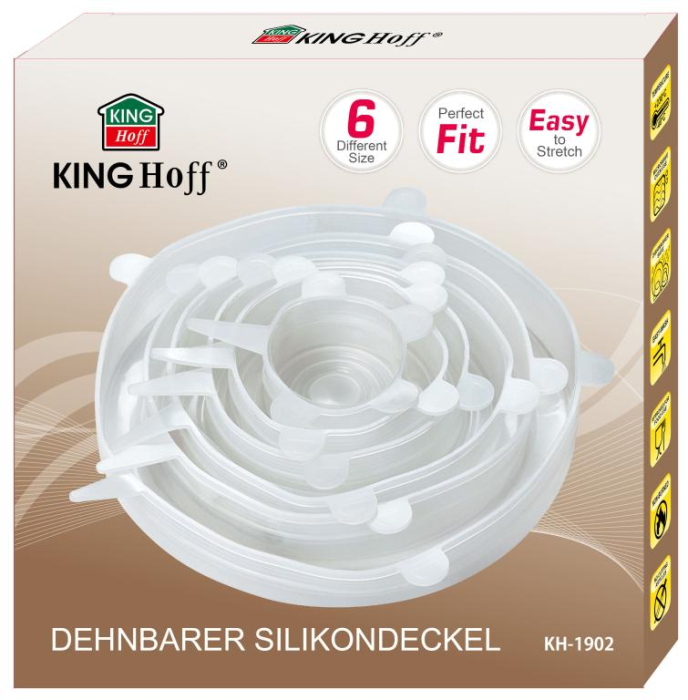 Set 6 capace elastice din silicon reutilizabile dimensiuni variate (KH-1902) [5]