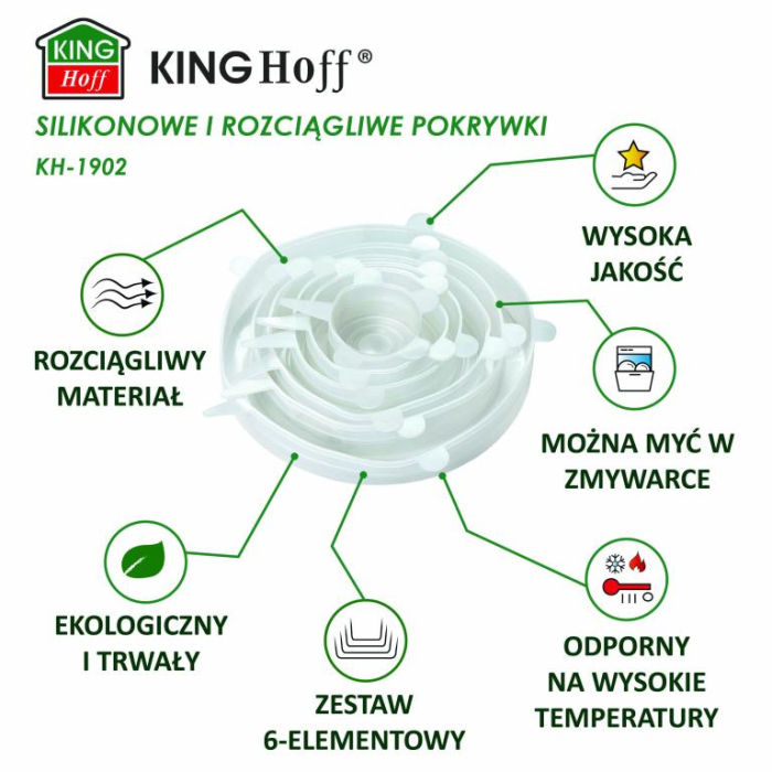 Set 6 capace elastice din silicon reutilizabile dimensiuni variate (KH-1902) [10]