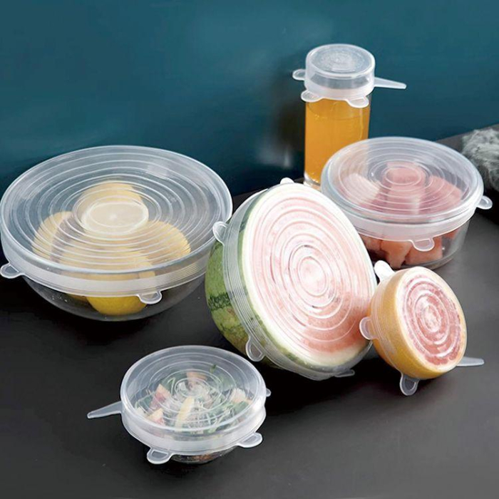 Set 6 capace elastice din silicon reutilizabile dimensiuni variate (KH-1902) [15]