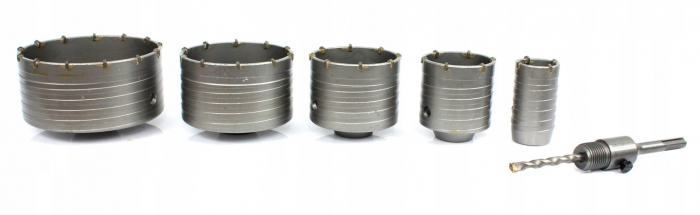 Set 6 piese carote cu vidie pentru beton 40-125mm cu adaptor SDS+ (S10330) [6]
