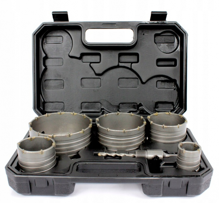 Set 6 piese carote cu vidie pentru beton 40-125mm cu adaptor SDS+ (S10330) [4]