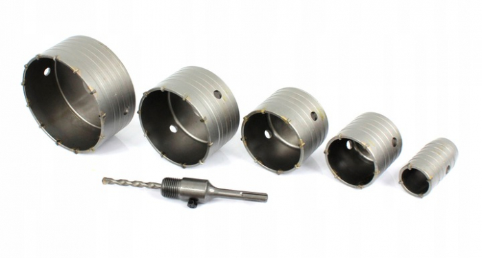 Set 6 piese carote cu vidie pentru beton 40-125mm cu adaptor SDS+ (S10330) [5]