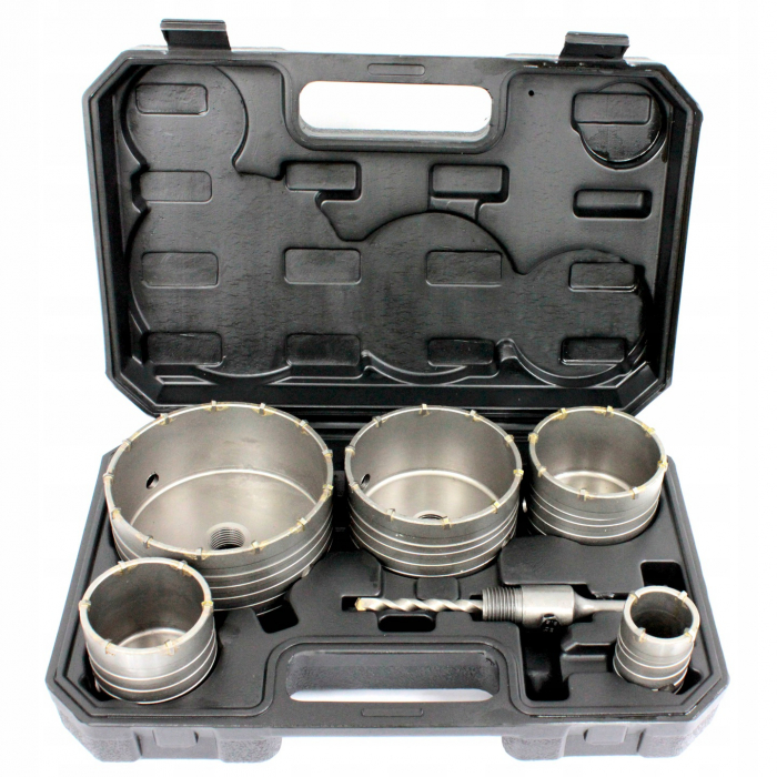 Set 6 piese carote cu vidie pentru beton 40-125mm cu adaptor SDS+ (S10330) [3]